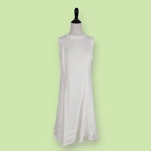 Malvin Hamburg Germany I Love‎ Linen White Linen Dress Size 8 100% Linen